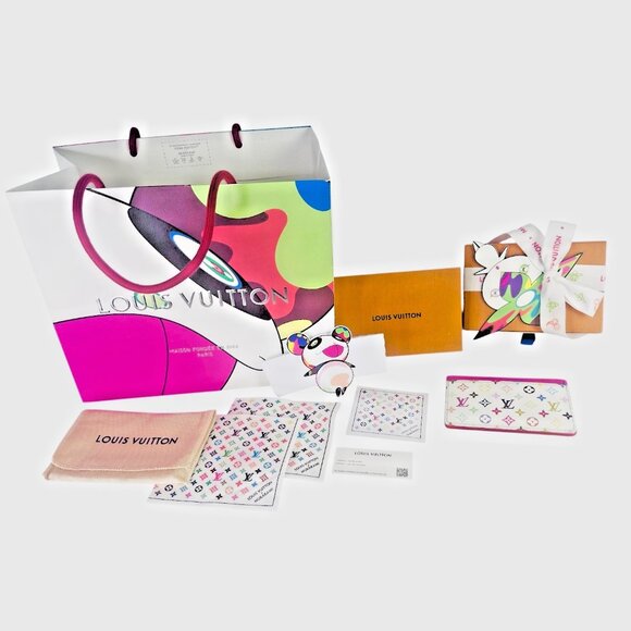 NEW LOUIS VUITTON LV X TM Monogram Multicolor Card Holder Wallet Pink FULL SET - Picture 3 of 8